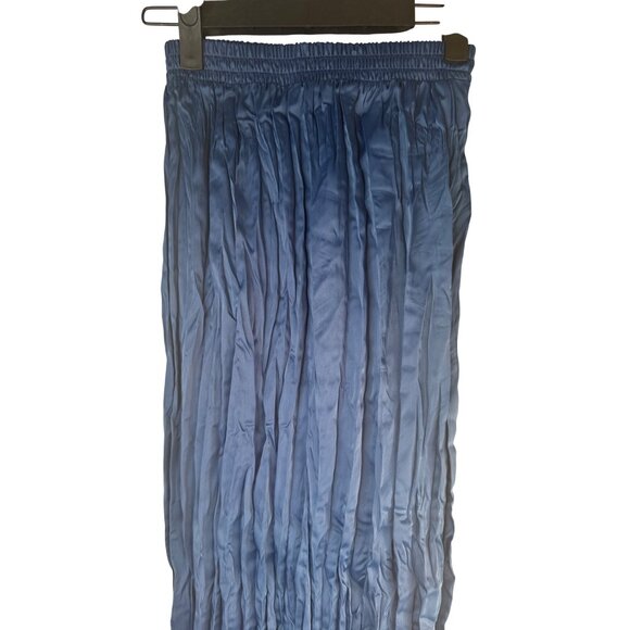 2/$30 ZARA Womens Small Blue Pleated Maxi Polyester Blend - Picture 6 of 11